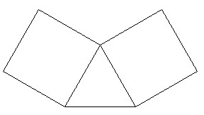 Triángulo y dos cuadrados