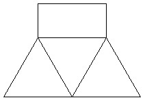 Dos triángulos con un rectángulo encima